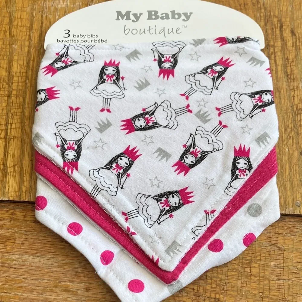 MY BABY BOUTIQUE Princess Bib Set - Pink and White